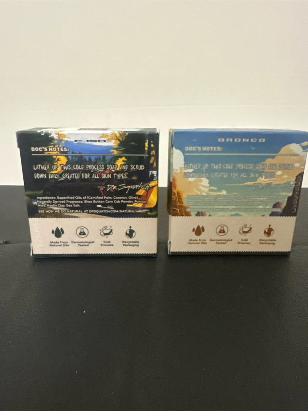 Lot of 2 Dr. Squatch F-150 Touch Scrub & Bronco Bric Soap 5oz